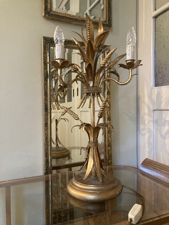 Image 1 of Lámpara de mesa original de Hans Kögl Weizengarbe, pátina Hollywood Regency