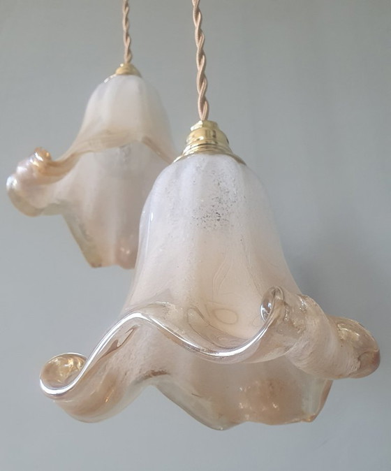 Image 1 of Set of 2 Vintage Murano pendant lamps - Mid century - Italy