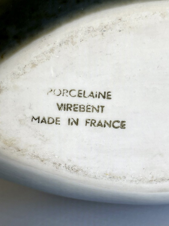 Image 1 of Virebent Porzellanvase – stilisiertes Landschaftsdekor – Modell Fisch TGM – 18 cm