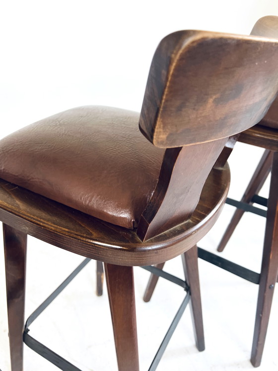 Image 1 of 5x Tabouret de bar brutaliste années 70