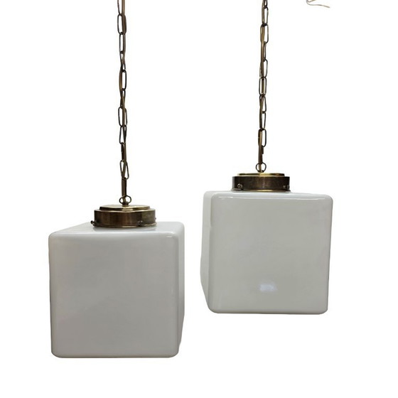 Image 1 of Art Deco Bauhaus style cube lamps