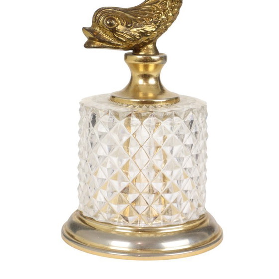 Image 1 of Vintage Brass Table Lamp Mythical Dolphin 45cm