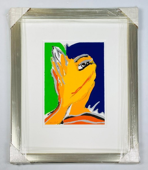 Sylvia Kristel - Occhiolino - Serigrafia - Cornice