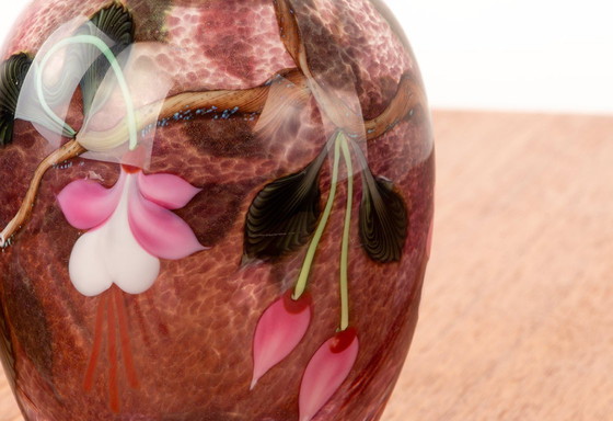 Image 1 of Jarrón de vidrio soplado estilo Art Nouveau de Ed Aleksander para Orient & Flume 1975.