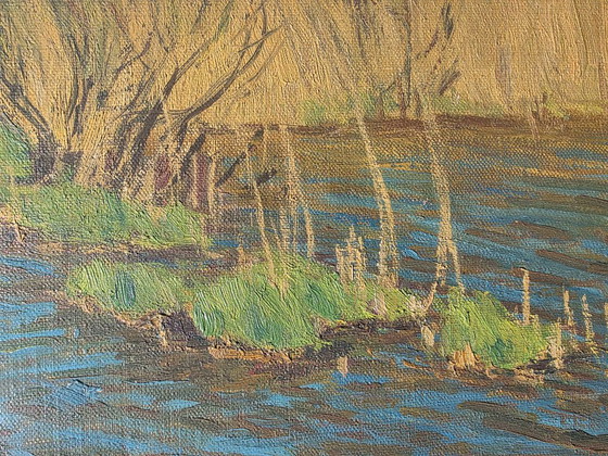 Dipinto paesaggistico impressionista originale - 1935 – Dipinti e disegni, Tela (photo 7 of 11)