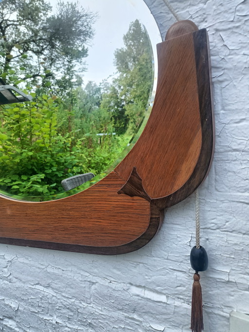 Miroir ancien en bois Art Déco