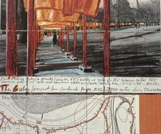 Image 1 of Christo: "The Gates XXVIII." Offset lithograph in Excellent Condition.