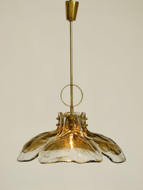 Image 1 of Beautiful, rare, original 1960s J.T. Kalmar Franken heavy Murano glass floral ceiling lamp