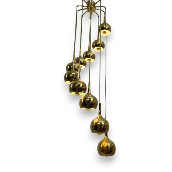 Image 1 of Hans-Agne Jakobsson Cascade lamp in brass 10 cups 1960s