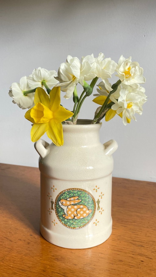 Vintage Taiwanese Ceramic Rabbit Vase