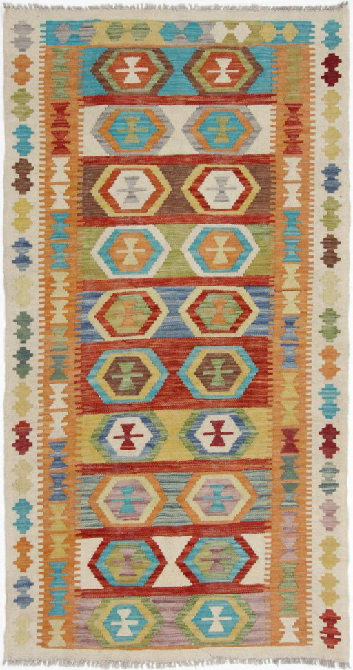 Original Old Style Kelim Afghan 195 X 108 Cm Top Zustand