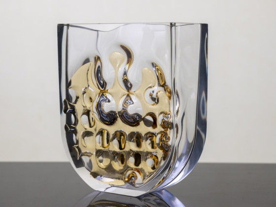 Image 1 of Große Kristallglasvase von Ladislav Oliva, Exbor, um 1970