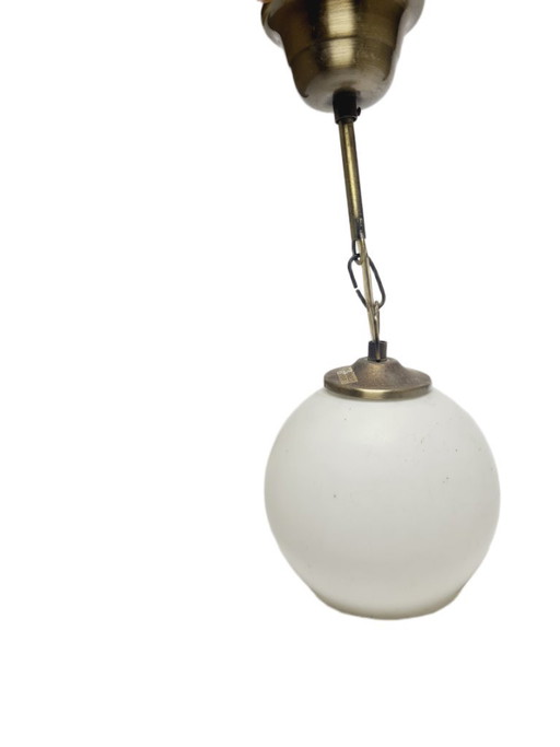 Vintage Communist Pendant Lamp, Poland, 1970s – hanglampen, Glass, Metal