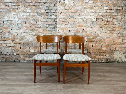 4x Vintage Deense Stijl Stoelen Set