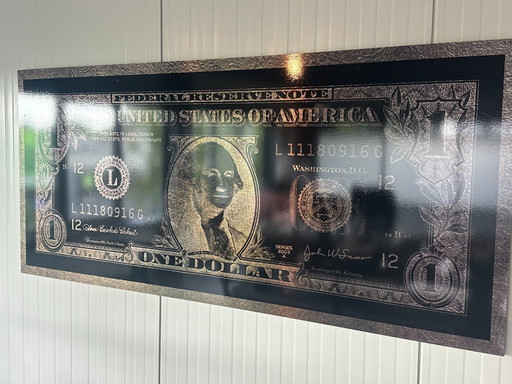 Cuadro AluArt de Dollar Washington GLAM006 90 x 200 cm