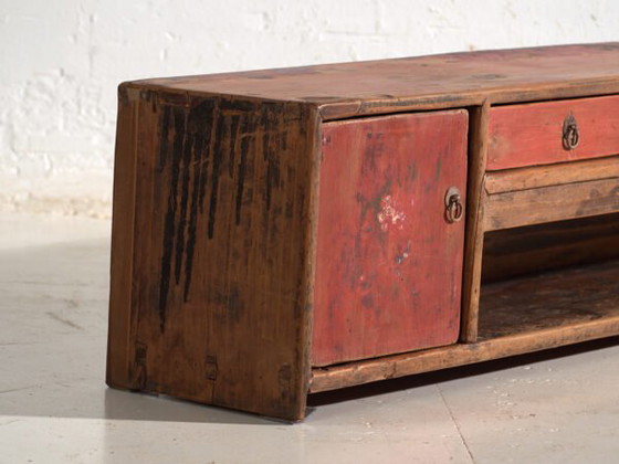 Antiker rot lackierter Unterschrank aus Ulmenholz – China, circa 1900 – Sideboard, Iron (photo 21 of 40)