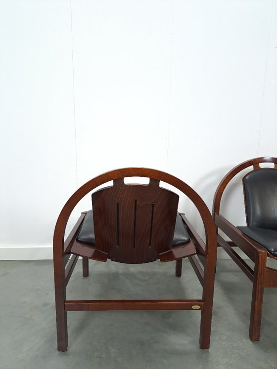 Image 1 of Ensemble de fauteuils en cuir noir Argos, Baumann France