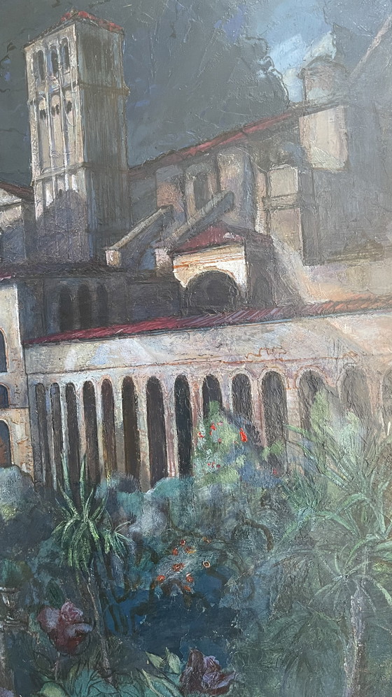 Image 1 of Monumental Cityscape of Assisi – Hand-Painted Oil