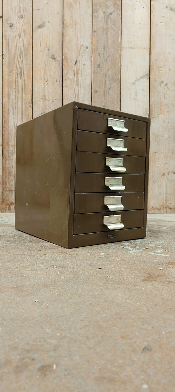 Image 1 of Caisson Gispen A4 au design vert vintage pour bureau