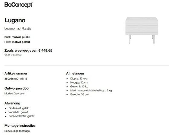 Image 1 of Boconcept - 2x Lugano Bedside Table