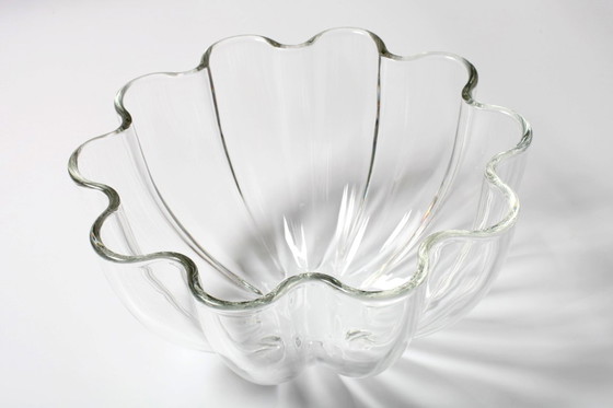 Image 1 of Villeroy and Boch Large Crystal Salad Bowl: Scalloped Neptun Design, 2000s