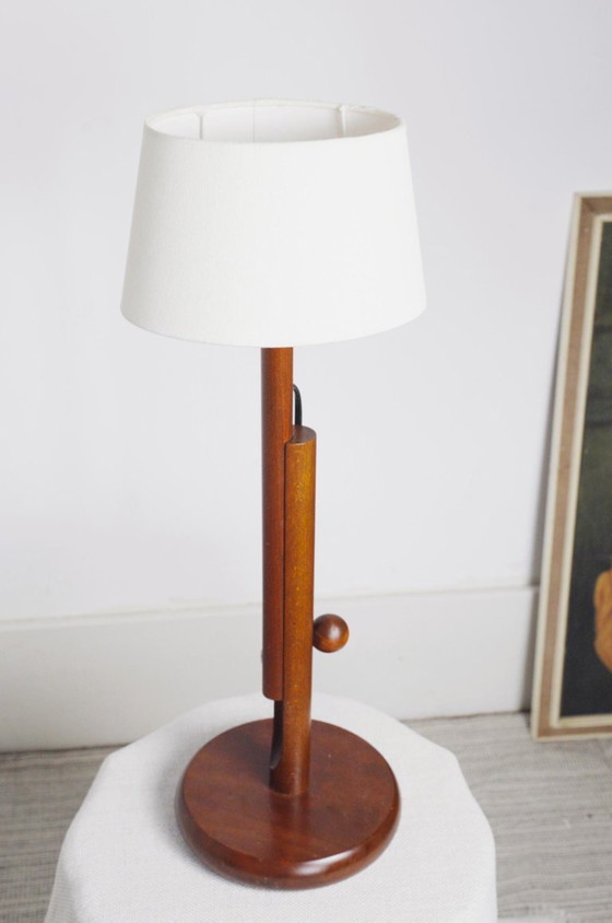Lampada da tavolo MCM in teak vintage regolabile stile scandinavo - Coppia disponibile – Lampade da tavolo (photo 5 of 10)