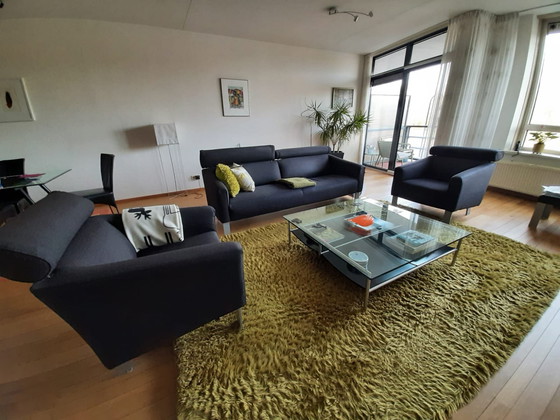 Image 1 of Metaform glass coffee table, type Bridge 4 dimensions 110 cm x 105 cm x 34 cm