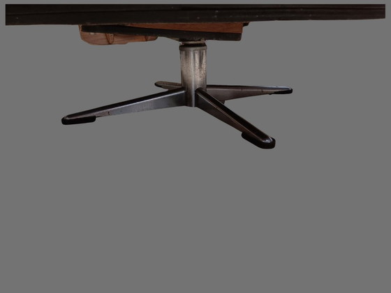 1970s Space Age Swivel Coffee Table – Wood & Glass (photo 5 of 6)