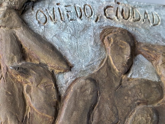 Image 1 of Esperanza d'Ors, plaque en relief en bronze, sculpture figurative, Espagne, années 1990