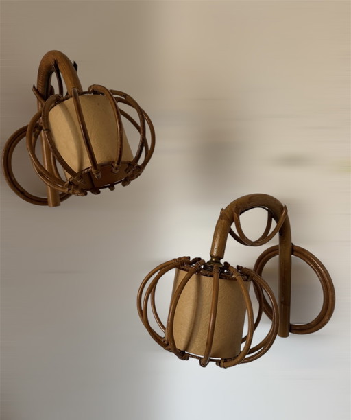 Appliques Louis Sognot bambou années 60