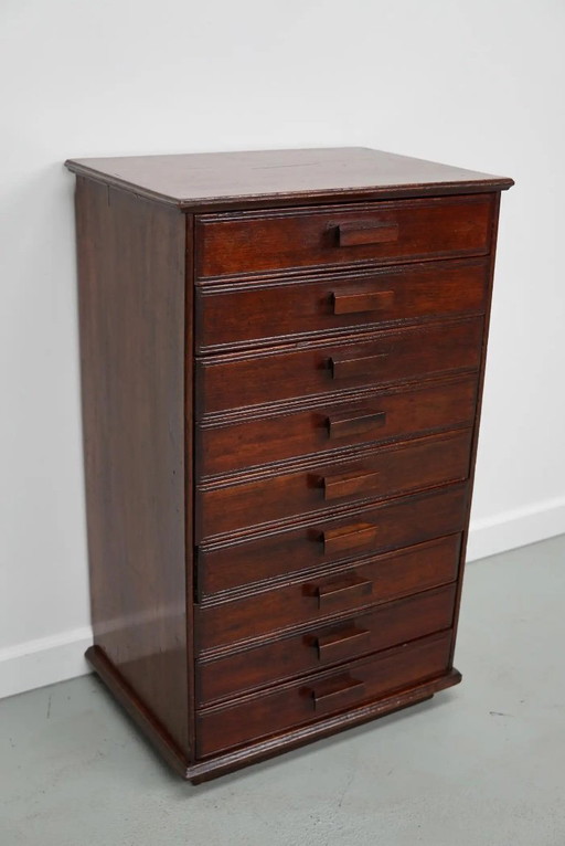 Franse Art-Deco Mahonie Apothekers-/Archiefkast, Circa 1920