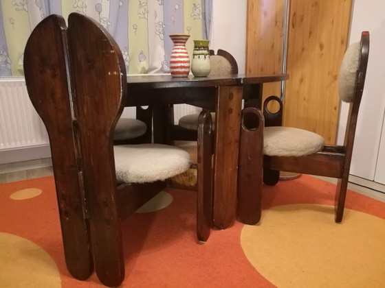 Vintage Dining Chairs & Table by Szeleczky, 1960s, Set of 5 – Dining set (photo 12 of 15)