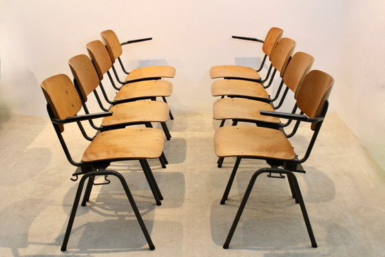 Industrial Plywood Stackable School Sofa Seat by Marko Holland, Couches, Metal, Black, Industrieel (photo 3 of 11)