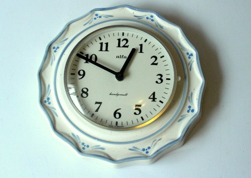 Kitchen clock - Wall clock - Ceramic - Hand painted - Handmade - Vintage