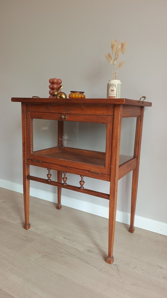 Image 1 of Beautiful vintage tea cabinet with a clear cut star