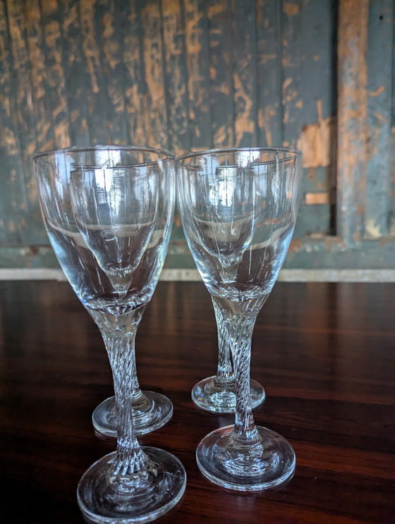 Image 1 of Vintage set of 7 wine glasses & 1 Krosno Bonny carafe