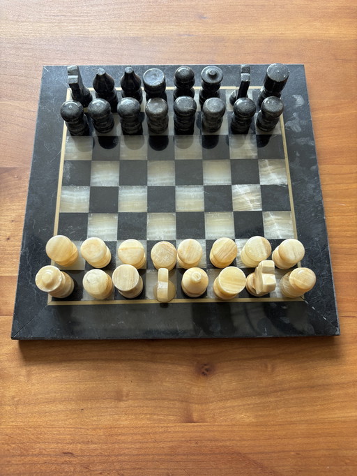 Schaakset van echt marmer