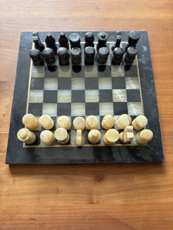Image 1 of Schaakset van echt marmer