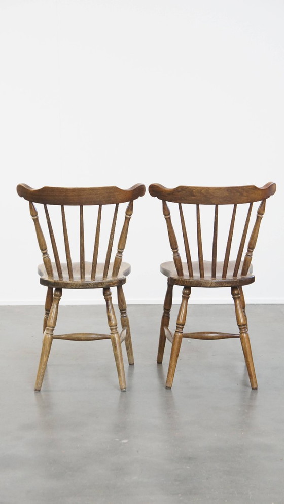 Image 1 of 6 x Antiker holländischer Holzbarhocker