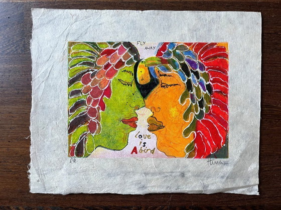 Image 1 of Sérigraphie Himajuwita Pakun - Envolez-vous