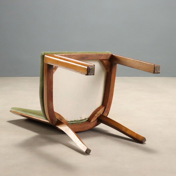 Set vintage stoelen met gekleurd fluweel – Eetkamerstoelen, Wood (photo 10 of 12)