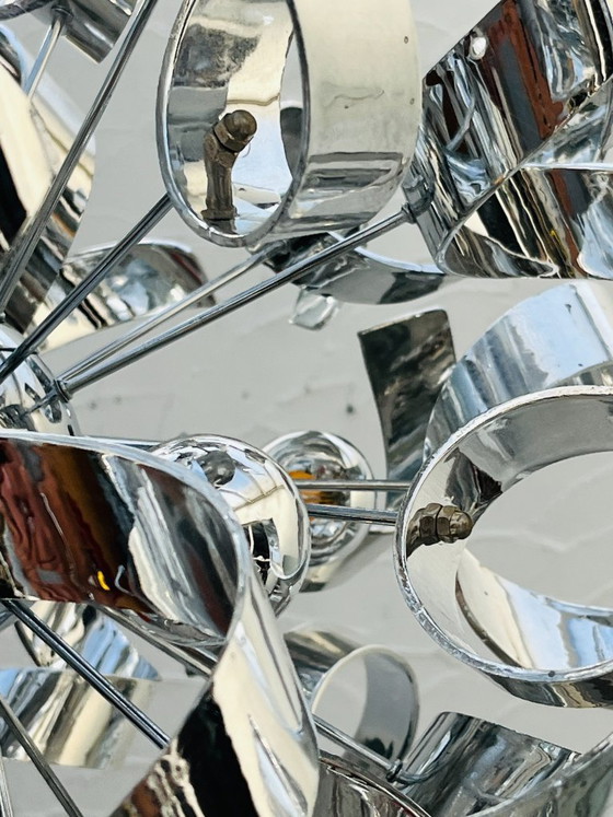 Image 1 of Sculptural chrome designer pendant light