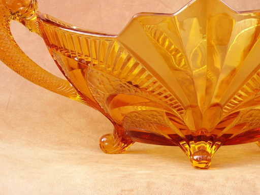 Coupe art déco, original art nouveau, coupe en verre, coupe à fruits
