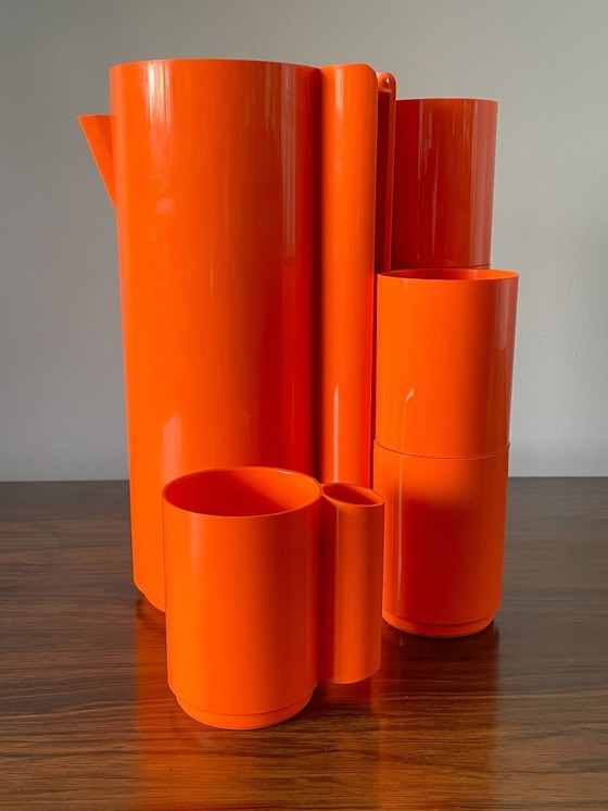 Image 1 of Vintage Franse sapserviesset uit de jaren 70, 9 stuks van Orangeade van Vitrac