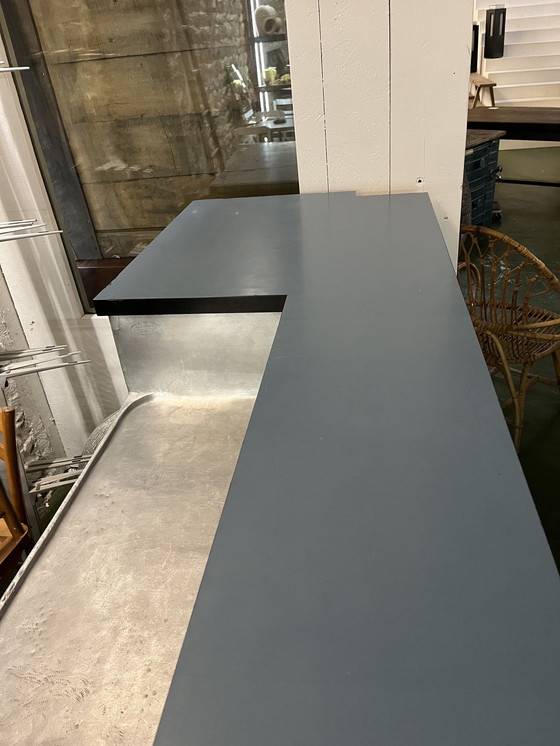 Image 1 of 1950s oak and Formica bar