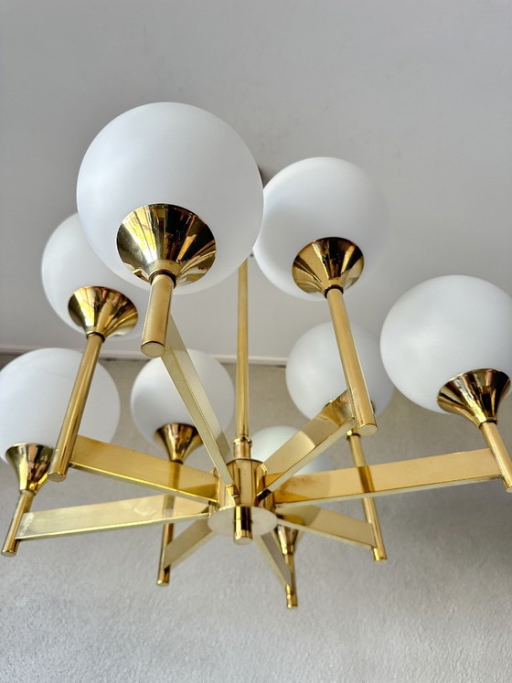Vintage Boulanger Hanglamp – Hanglampen, Glass, Brass (photo 3 of 13)
