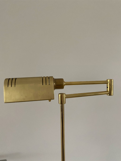 Lampada da terra vintage in ottone