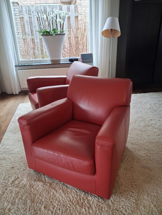 Image 1 of 2× Arketipo design fauteuil – Italiaans – leder