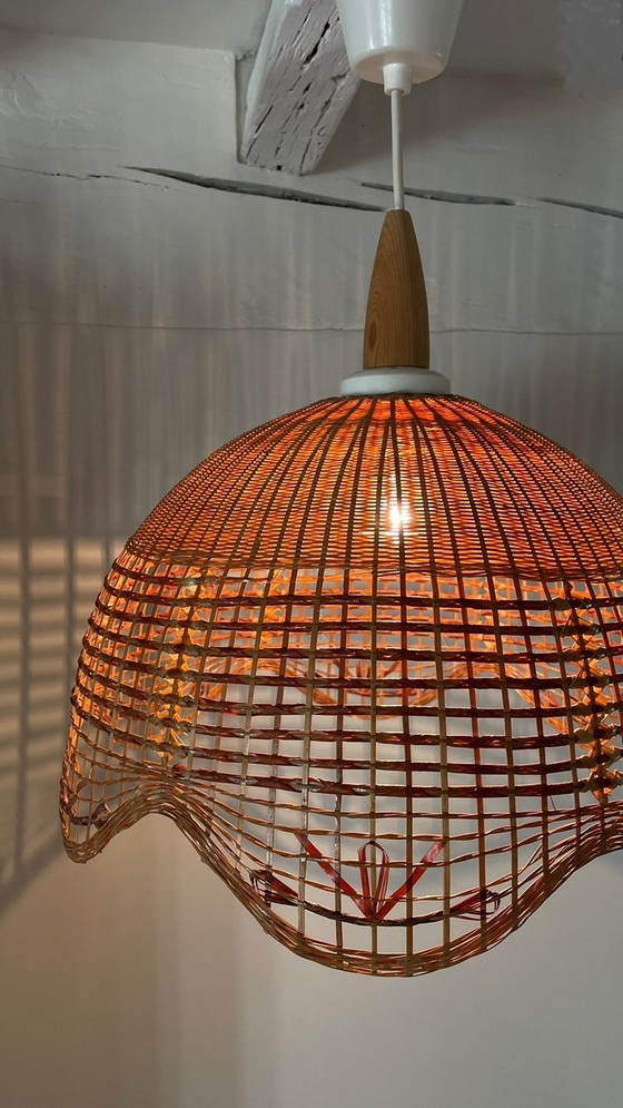 Image 1 of Hanglamp Bloem Osier Vintage Frankrijk