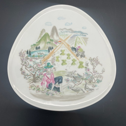 Rosenthal Bele Bachem – Driehoekige Porseleinen Schaal – Kunstabteilung Selb – Vintage